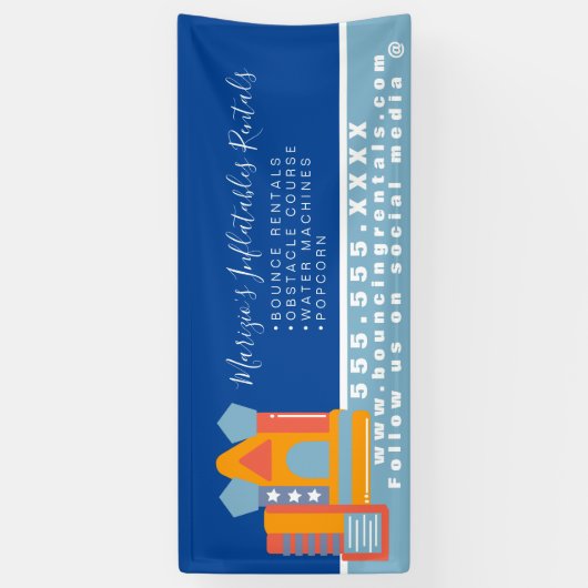 Opblaasbare Castle Jump House Bounce Party Rentals Spandoek (Verticaal)