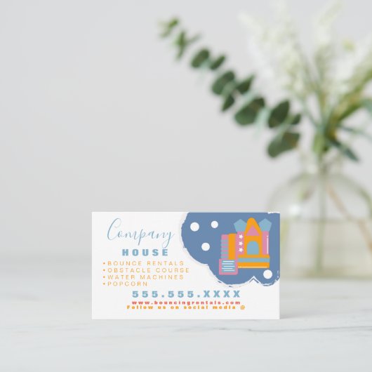 Opblaasbare Castle Jump House Bounce Party Rentals Visitekaartje (Staand voorkant)