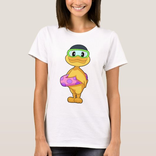 Opblaasbare eend Zwemmen Float Zomer T-shirt (Voorkant)