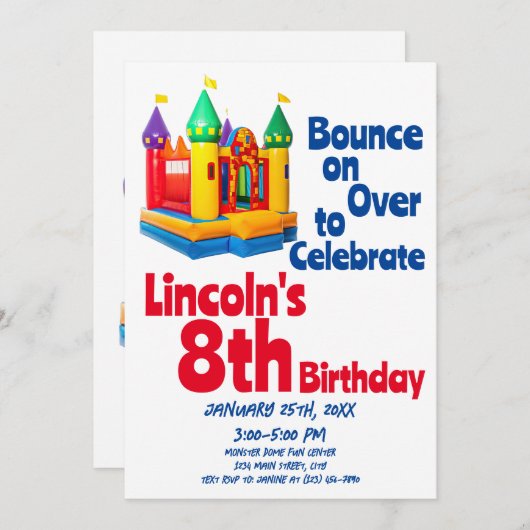 Opblaasbare kinderen van Birthday Kaart (Voorkant / Achterkant)