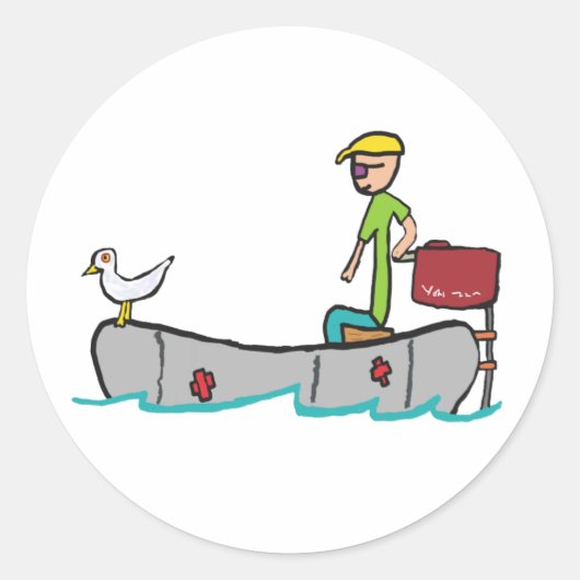 Opblaasbare rubber Dinghy Ronde Sticker (Voorkant)