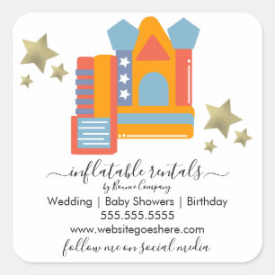 Opblaasbare schoepjes vierkante sticker