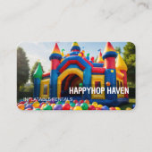 Opblaasbare springhuren visitekaartje (Voorkant)