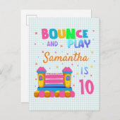 Opblaasbare springplank uitnodiging briefkaart (Voorkant / Achterkant)