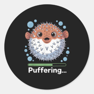Opblaasbare vis vissen Cute Kogelvis Ronde Sticker