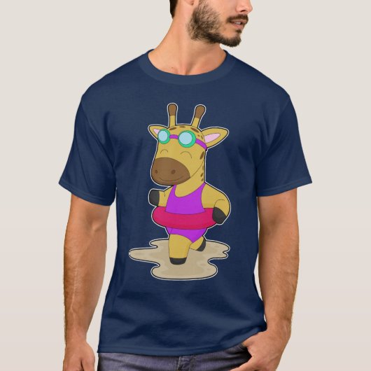 Opblaasbare zwemgiraffe Zomer T-shirt (Voorkant)