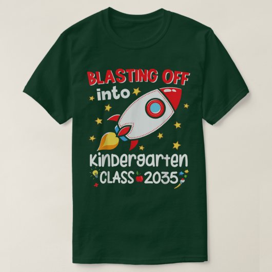 Opblazen in Kindergarten, Kinder jongens achteraan T-shirt (Design voorkant)