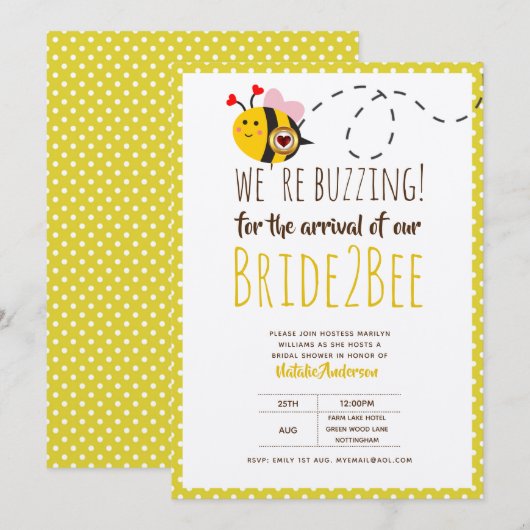 OPBOUW VOOR DE ARRIVAL VAN BRIDE2BEE-Vrijgezellenf Kaart (Voorkant / Achterkant)