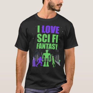 Opbrengst op 6 mei - Ik hou van Sci Fi fantasie sh T-shirt