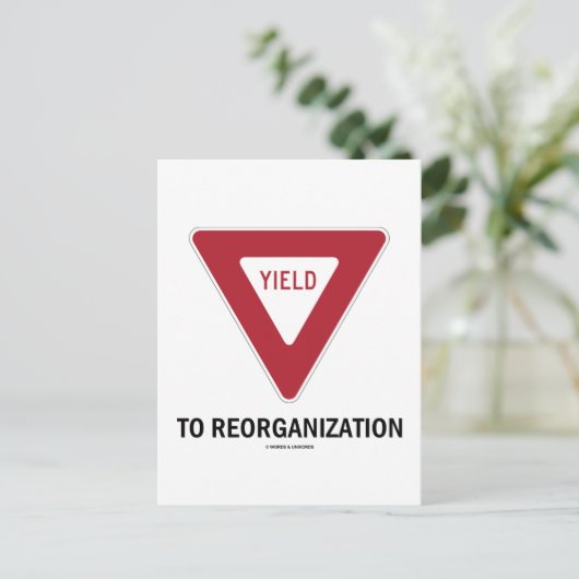 Opbrengst van reorganisatie (Humor van economische Briefkaart (Staand voorkant)