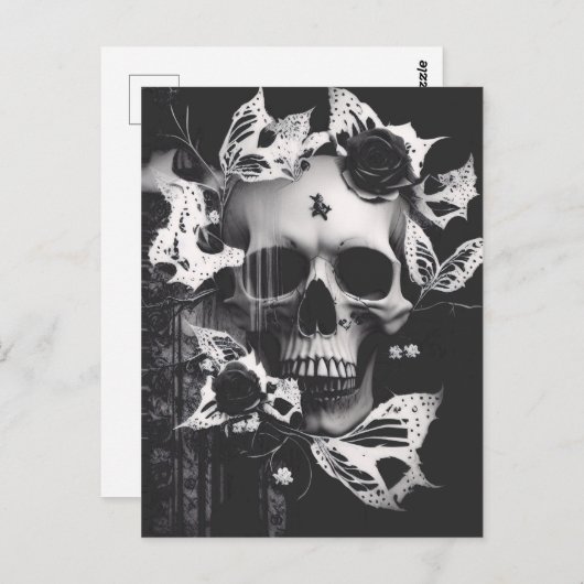 Opbrengstembrace: zwarte en witte grafische schede briefkaart (Voorkant / Achterkant)