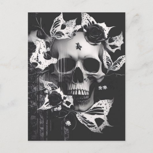 Opbrengstembrace: zwarte en witte grafische schede briefkaart (Voorkant)