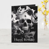 Opbrengstembrace: zwarte en witte grafische schede kaart (Gele Bloem)