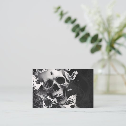 Opbrengstembrace: zwarte en witte grafische schede visitekaartje (Staand voorkant)