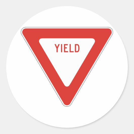 Opbrengststraat verkeersbord symbool Let op verkee Ronde Sticker (Voorkant)