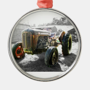 OPDRACHT MET boerderij van oude  trekkers Metalen Ornament