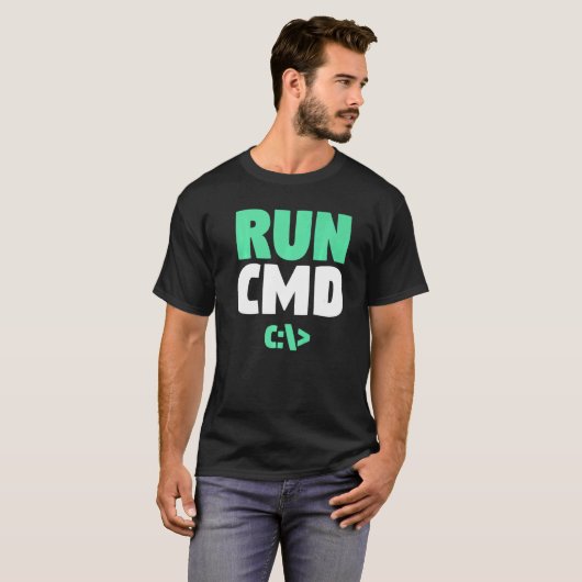 Opdrachtprompt Computer Programmer Run CMD T-shirt (Voorkant volledig)