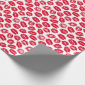 Opdruk Kiss Rode Lippen:  Naadloos Cadeaupapier (Hoek)