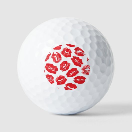 Opdruk Kiss Rode Lippen:  Naadloos Golfballen (Voorkant)