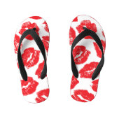 Opdruk Kiss Rode Lippen:  Naadloos Kinder Teenslippers (Voetbed)