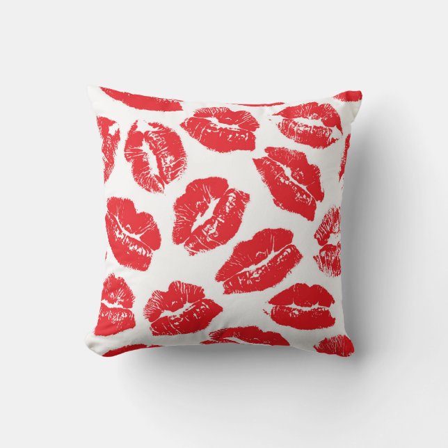 Opdruk Kiss Rode Lippen:  Naadloos Kussen (Voorkant)