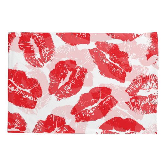 Opdruk Kiss Rode Lippen:  Naadloos Kussensloop (Achterkant)