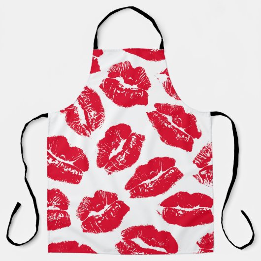 Opdruk Kiss Rode Lippen: Naadloos Schort (Voorkant)