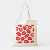 Opdruk Kiss Rode Lippen:  Naadloos Tote Bag (Achterkant)