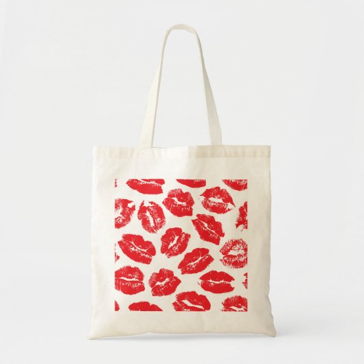 Opdruk Kiss Rode Lippen:  Naadloos Tote Bag (Voorkant)