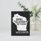 Ope Sneak verleden jaar Ya Daar Wisconsin Map Blac Briefkaart (Staand voorkant)