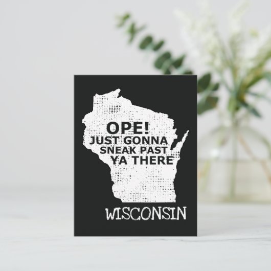 Ope Sneak verleden jaar Ya Daar Wisconsin Map Blac Briefkaart (Staand voorkant)