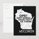 Ope Sneak verleden jaar Ya Daar Wisconsin Map Blac Briefkaart (Voorkant / Achterkant)