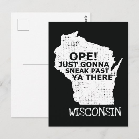 Ope Sneak verleden jaar Ya Daar Wisconsin Map Blac Briefkaart (Voorkant / Achterkant)