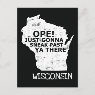 Ope Sneak verleden jaar Ya Daar Wisconsin Map Blac Briefkaart