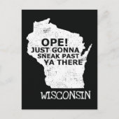 Ope Sneak verleden jaar Ya Daar Wisconsin Map Blac Briefkaart (Voorkant)