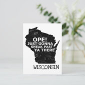 Ope Sneak verleden jaar Ya Daar Wisconsin Map Reiz Briefkaart (Staand voorkant)