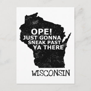 Ope Sneak verleden jaar Ya Daar Wisconsin Map Reiz Briefkaart