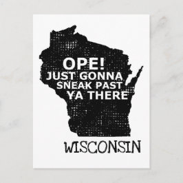 Ope Sneak verleden jaar Ya Daar Wisconsin Map Reiz Briefkaart