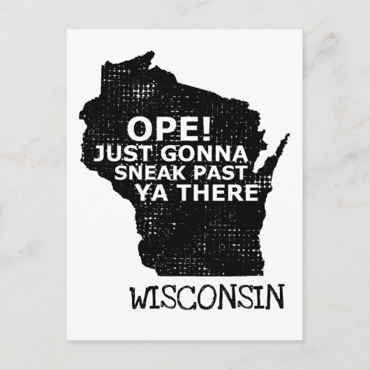 Ope Sneak verleden jaar Ya Daar Wisconsin Map Reiz Briefkaart (Voorkant)