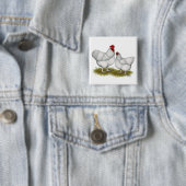 Opeens: White Pair Vierkante Button 5,1 Cm (In situ)