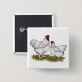Opeens: White Pair Vierkante Button 5,1 Cm (Voorkant /achterkant)