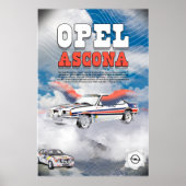 Opel Ascona Car Poster (Voorkant)