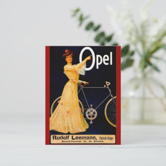 Opel Bicycles reclame Briefkaart (Staand voorkant)