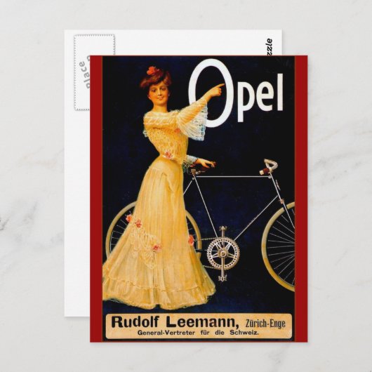 Opel Bicycles  reclame Briefkaart (Voorkant / Achterkant)