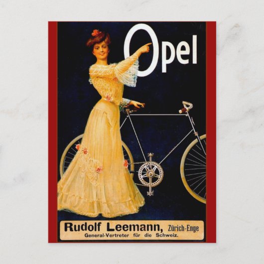 Opel Bicycles  reclame Briefkaart (Voorkant)
