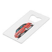 Opel Calibra red Creditkaart Flessenopener (Voorkant Gekanteld)