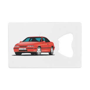 Opel Calibra red Creditkaart Flessenopener