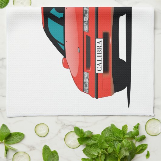 Opel Calibra red front Theedoek (Gevouwen)