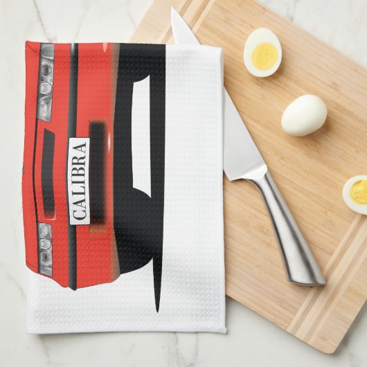 Opel Calibra red front Theedoek (Quarter Fold)