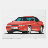 Opel Calibra red front Theedoek (Horizontaal)